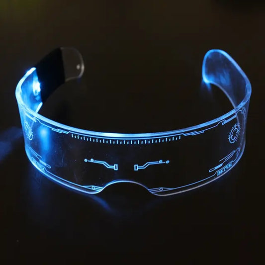 LED Luminous Sunglasses Vintage Punk Goggles Men Women Fashion Party Christmas Colorful Light up Glasses Shades UV400