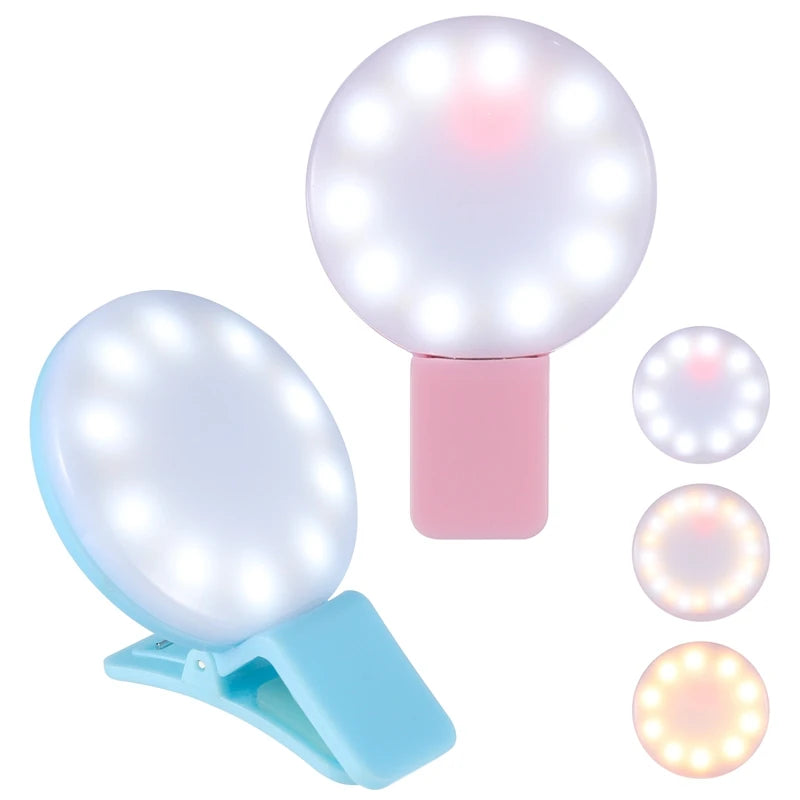 2PCS Cell Phone LED Fill Light, Beauty Selfie Light with Clip