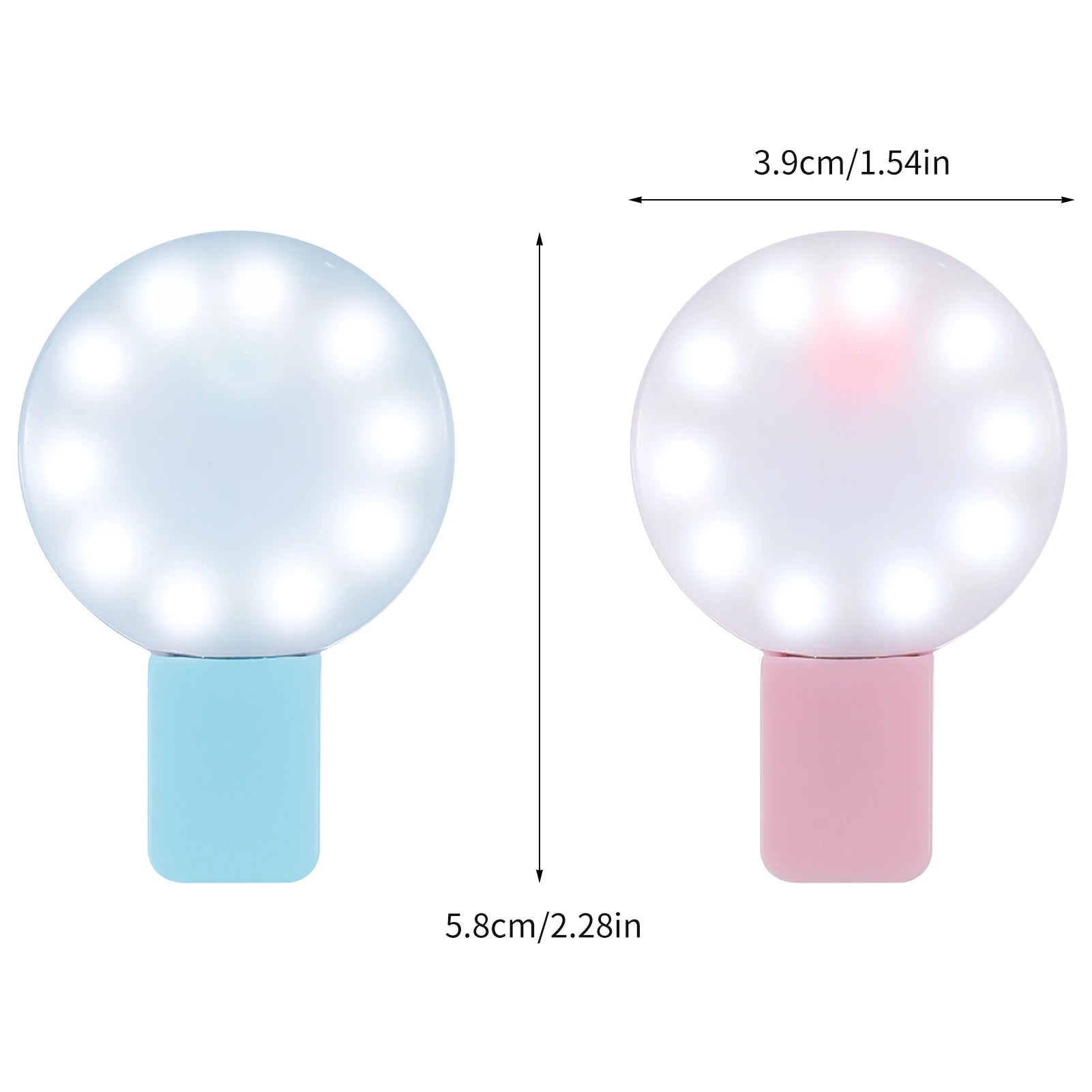 2PCS Cell Phone LED Fill Light, Beauty Selfie Light with Clip