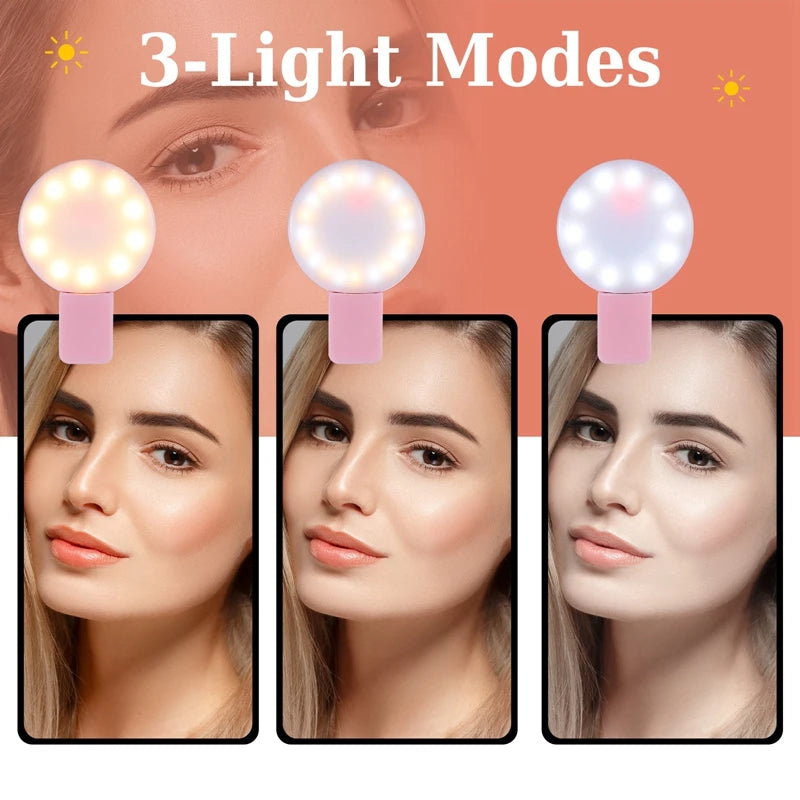 2PCS Cell Phone LED Fill Light, Beauty Selfie Light with Clip