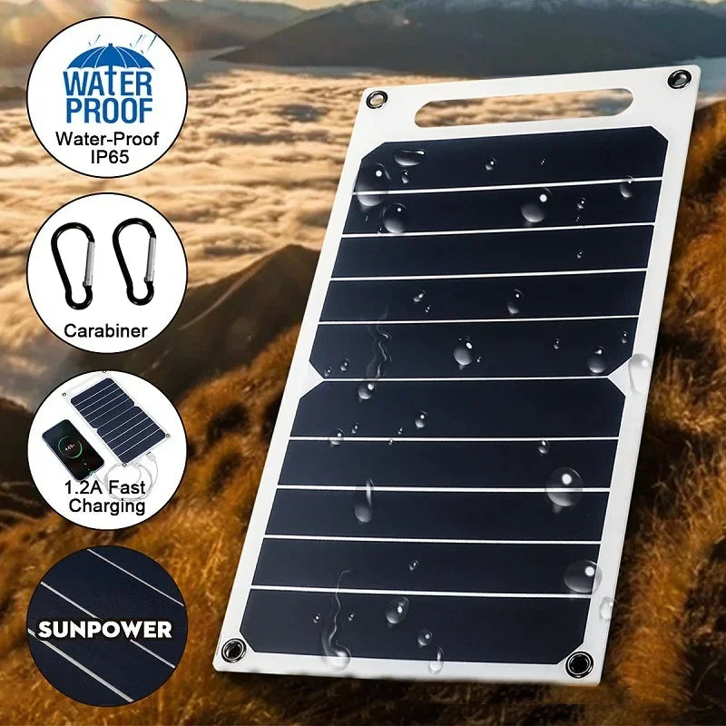 "Portable 30W Solar Panel with USB Charging for Outdoor Adventures"