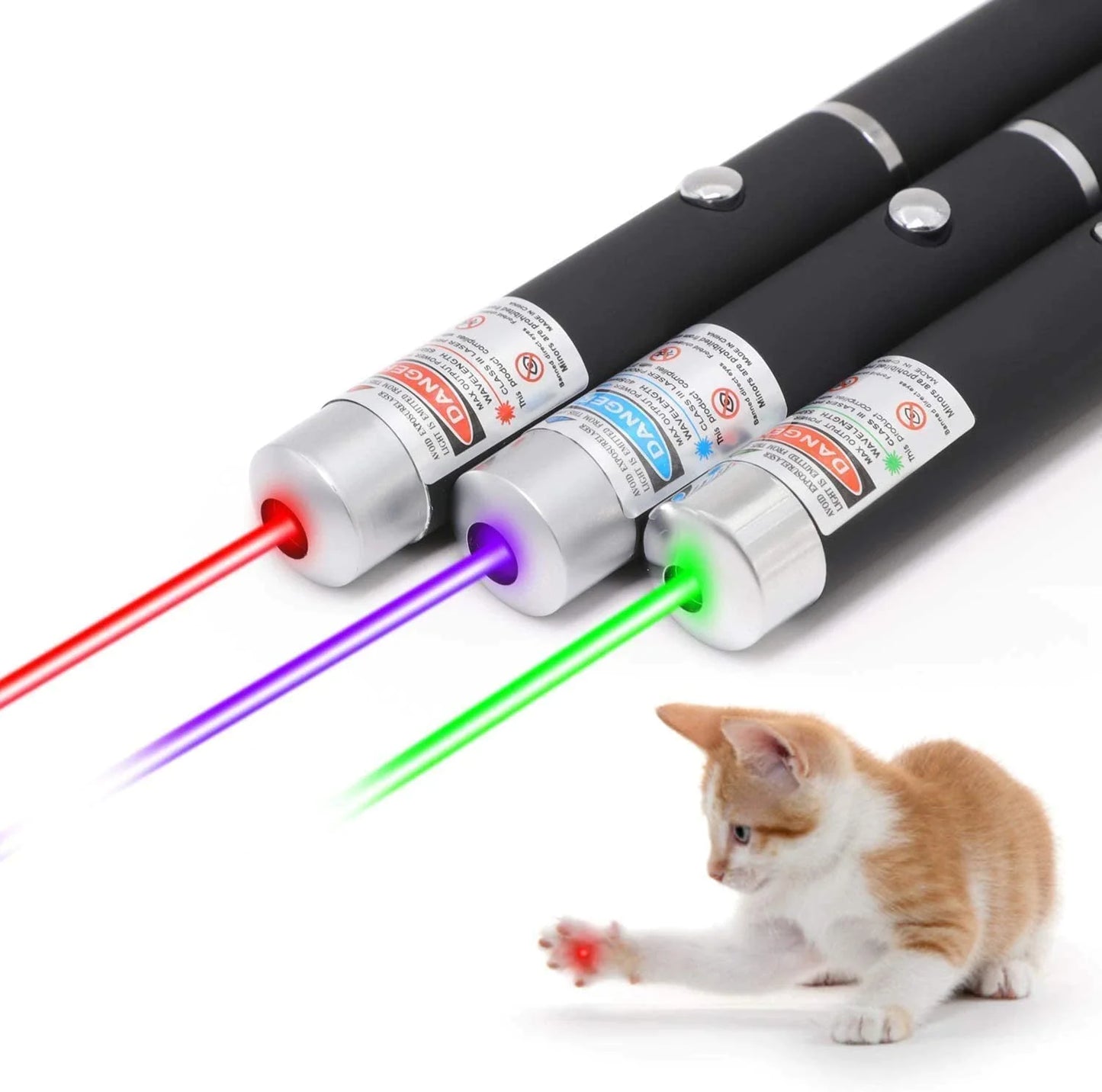 3 Packs 900Mile Laser Pointer Pen Green Blue Red Light Visible Beam Lazer Grab-A-Gadget