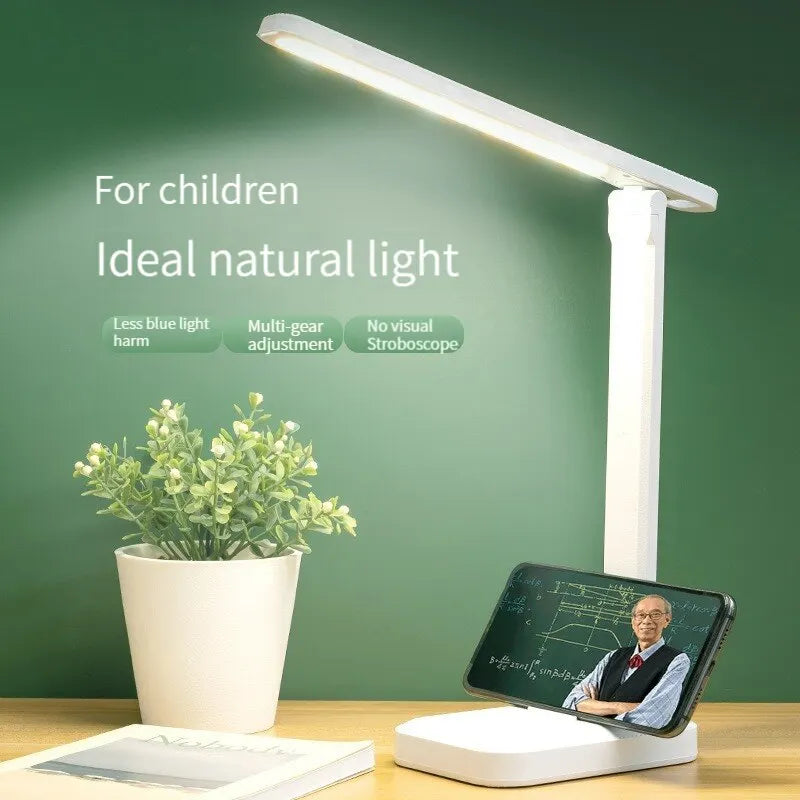 "Dimmable LED Touch Desk Lamp - Stylish and Eye-Friendly Night Light for Bedroom and Study"