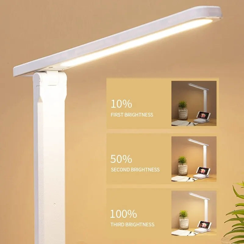 "Dimmable LED Touch Desk Lamp - Stylish and Eye-Friendly Night Light for Bedroom and Study"