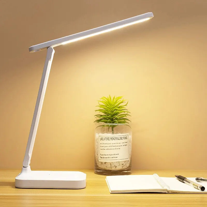 "Dimmable LED Touch Desk Lamp - Stylish and Eye-Friendly Night Light for Bedroom and Study"