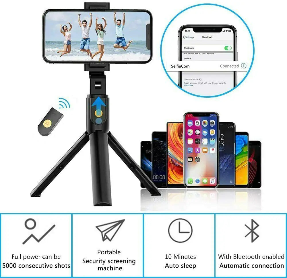 Selfie Stick Tripod Remote Desktop Stand Cell Phone Holder For iPhone Samsung US Grab-A-Gadget