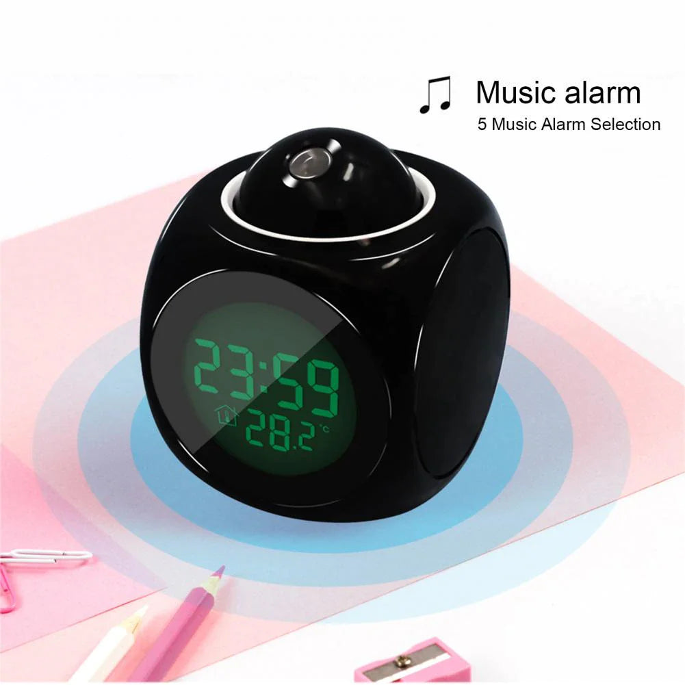 LED Projection Alarm Clock Digital LCD Display Voice Talking Weather Snooze USB Grab-A-Gadget