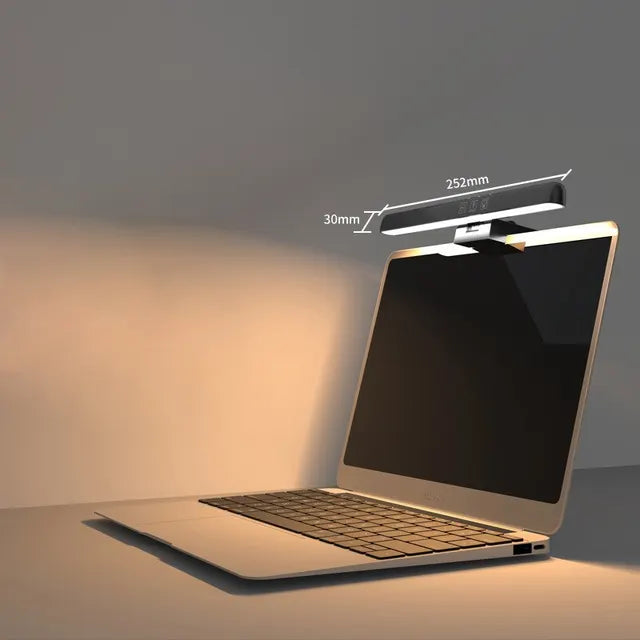 "Clip-on LED Desk Lamp with Stepless Dimming for Eye Protection and USB Night Light"