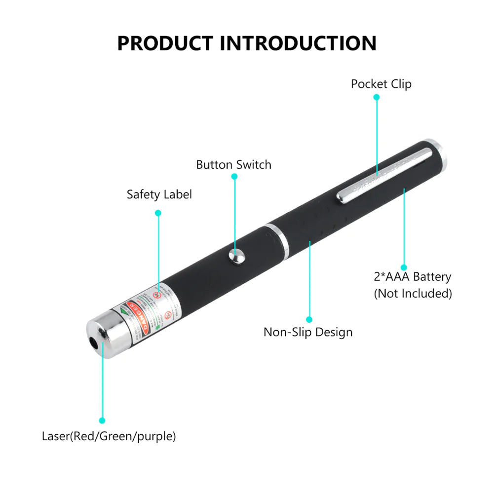 3 Packs 900Mile Laser Pointer Pen Green Blue Red Light Visible Beam Lazer Grab-A-Gadget