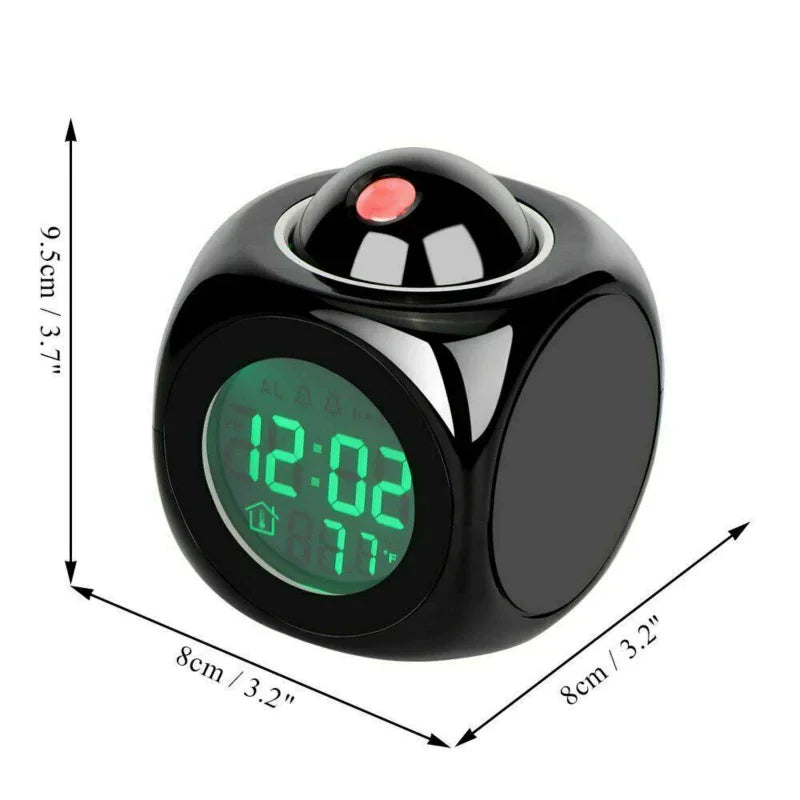 LED Projection Alarm Clock Digital LCD Display Voice Talking Weather Snooze USB Grab-A-Gadget