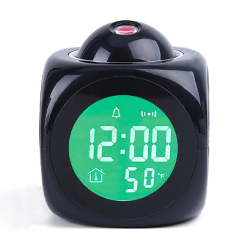 LED Projection Alarm Clock Digital LCD Display Voice Talking Weather Snooze USB Grab-A-Gadget