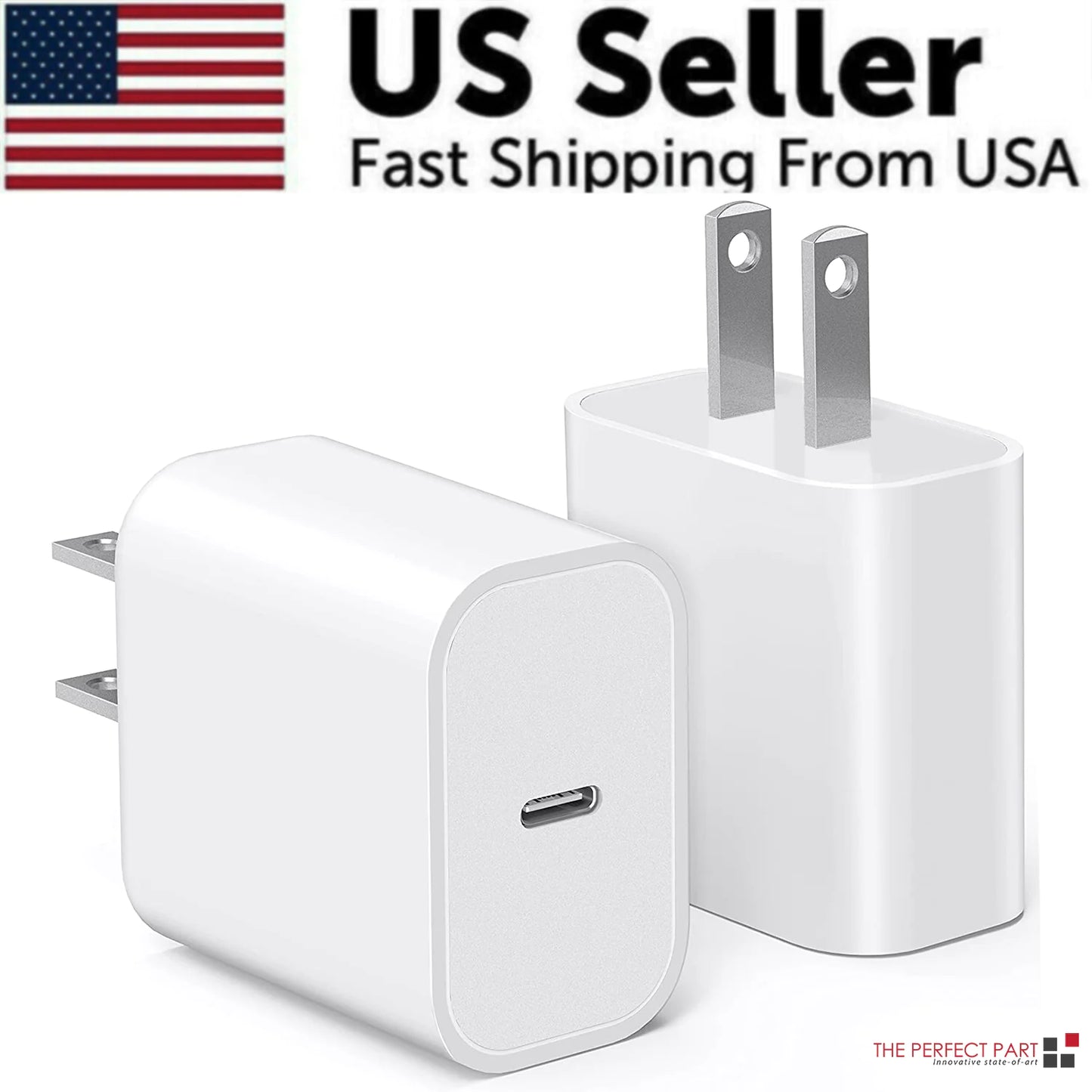 2024 20W USB-C Fast Charger PD Adapter Cable For iPhone 14/13/12/11 XR Pro iPad Grab-A-Gadget