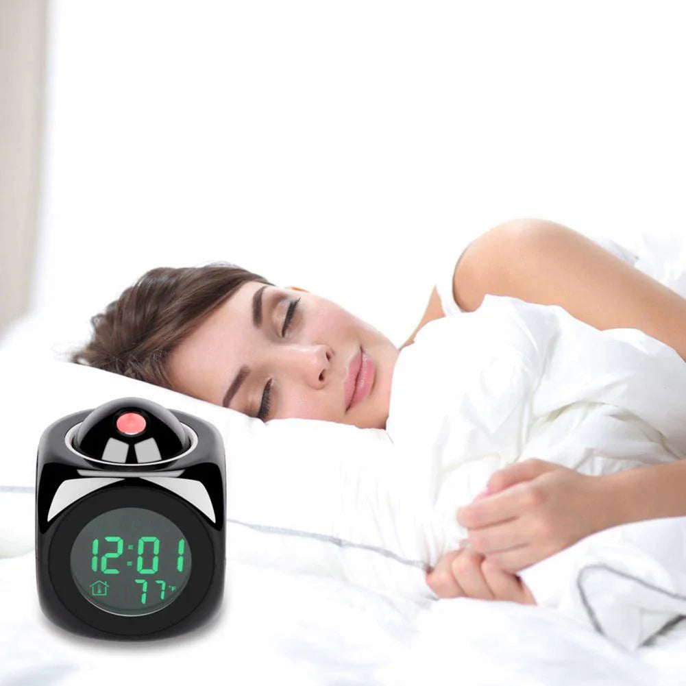 LED Projection Alarm Clock Digital LCD Display Voice Talking Weather Snooze USB Grab-A-Gadget