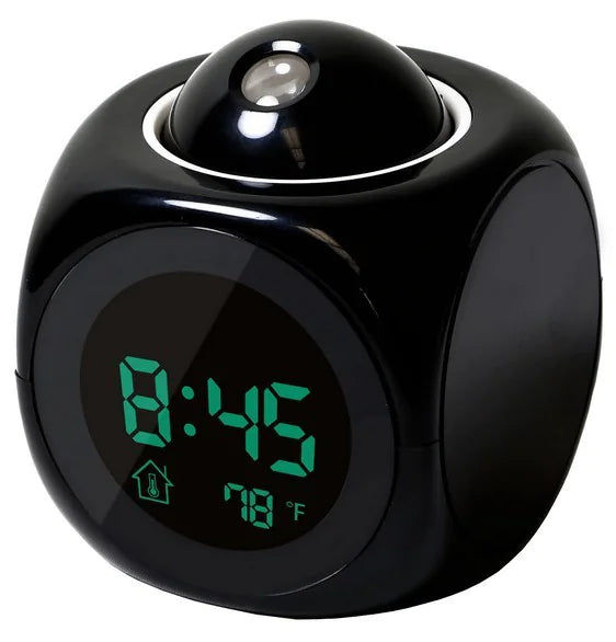 LED Projection Alarm Clock Digital LCD Display Voice Talking Weather Snooze USB Grab-A-Gadget