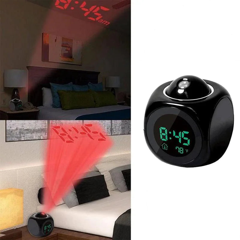 LED Projection Alarm Clock Digital LCD Display Voice Talking Weather Snooze USB Grab-A-Gadget